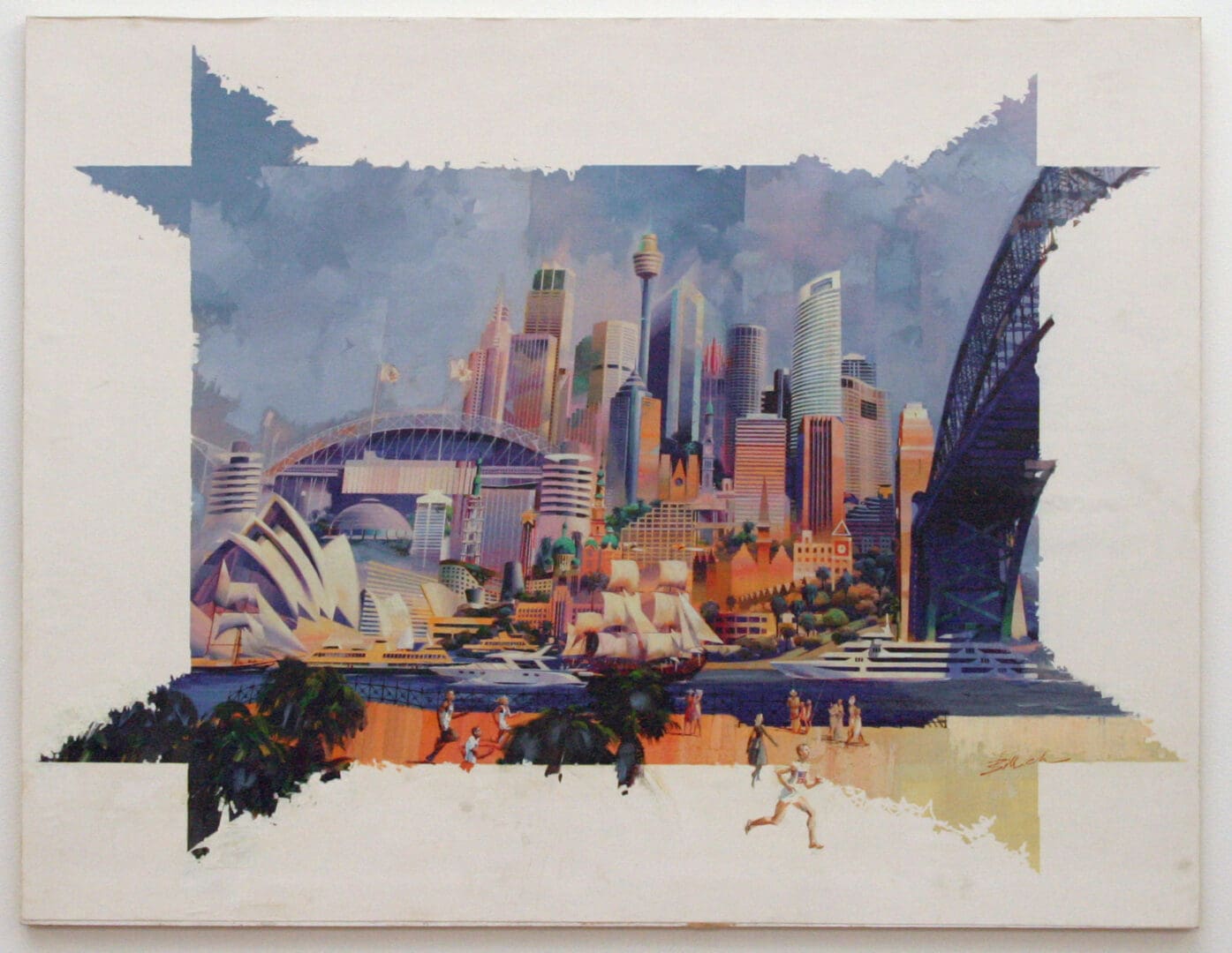 Sydney cityscape painting by Charles Billich, headline featured artist at The HeartScreen National Launch Gala